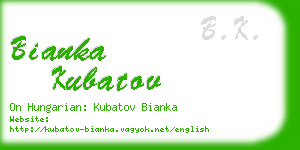bianka kubatov business card